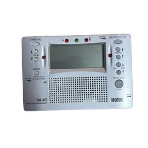Korg TM-40 Digital Tuner Metronome Silver Tested Works Great Music Practice